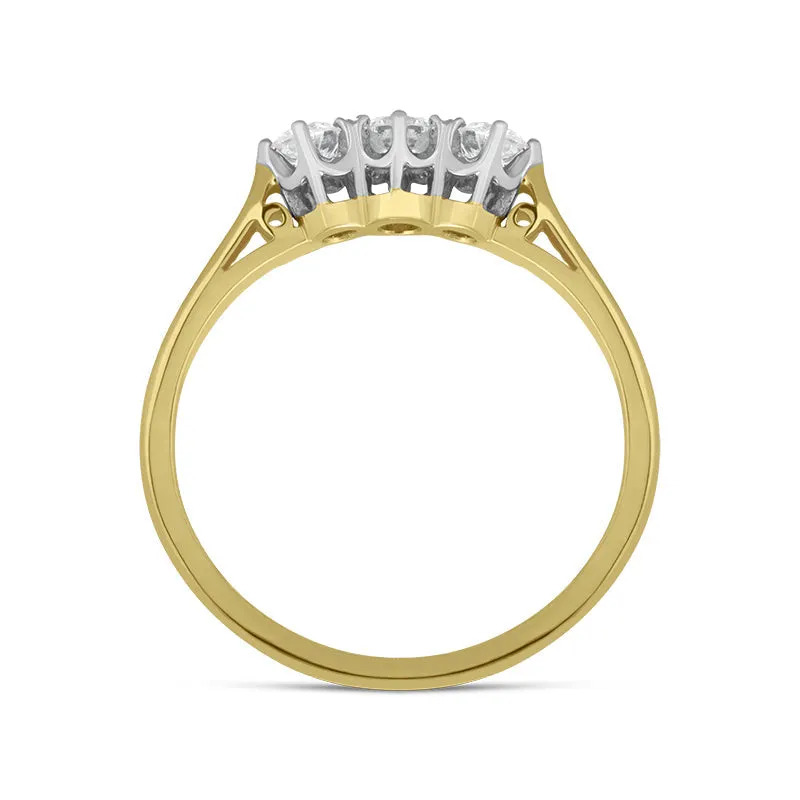 18ct Yellow Gold Diamond Three Stone Ring