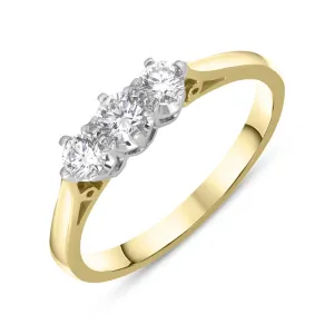 18ct Yellow Gold Diamond Three Stone Ring