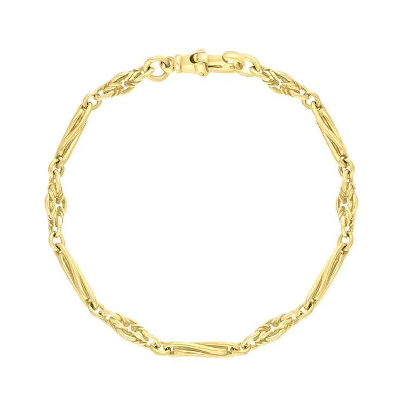 18ct Yellow Gold Twist Byzantine Handmade Bracelet