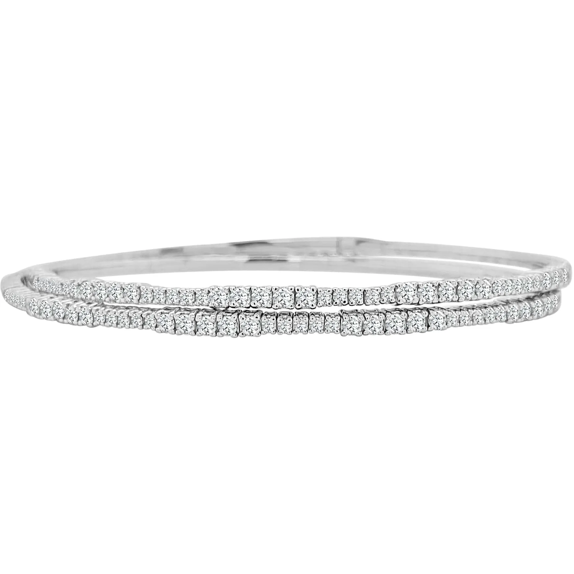18K White Gold Diamond Layered Flexi Bracelet