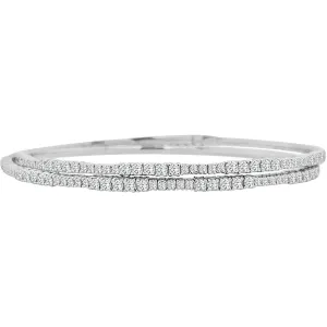 18K White Gold Diamond Layered Flexi Bracelet