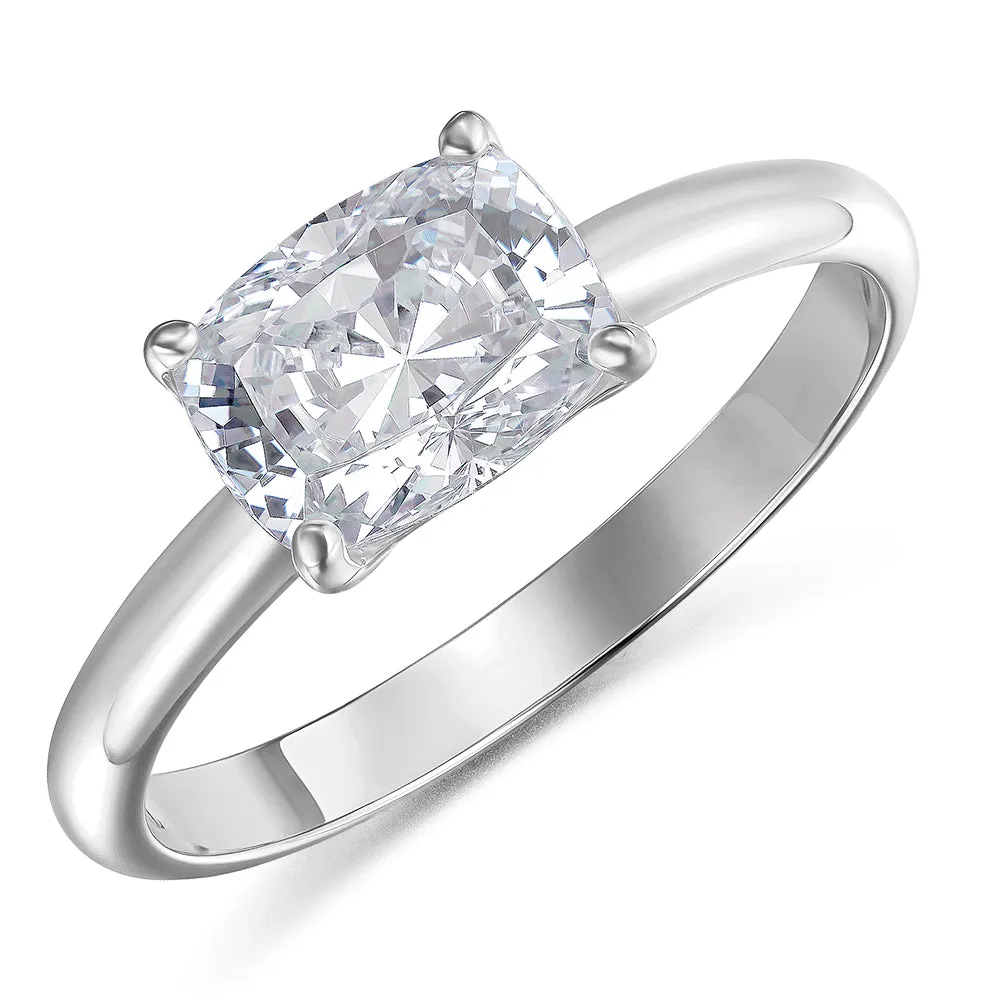 2 ct. East-West Cushion Ring