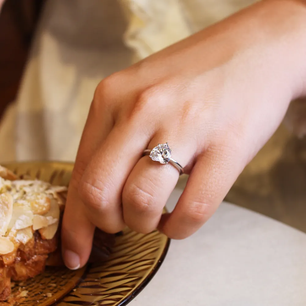 2.5 ct. Heart Solitaire Ring