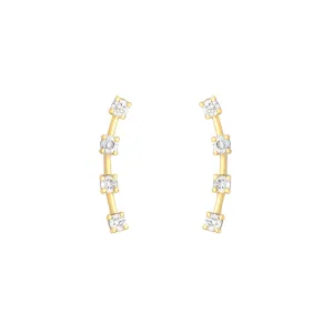 4 Stone Climber 18K Gold Stud w. Diamond