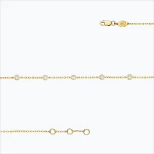 5 Stone 18K Gold Bracelet w. Diamonds