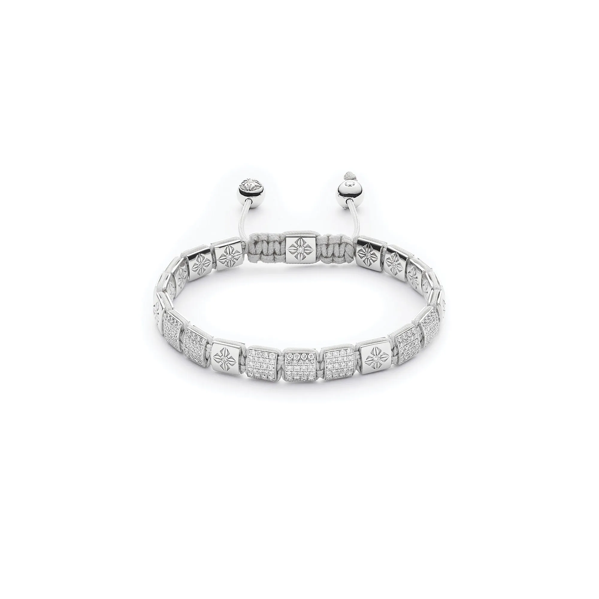 6mm Lock 18K Whitegold Bracelet w. Diamonds