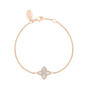 9ct Rose Gold White Mother of Pearl Eden Marquise Flower Bracelet