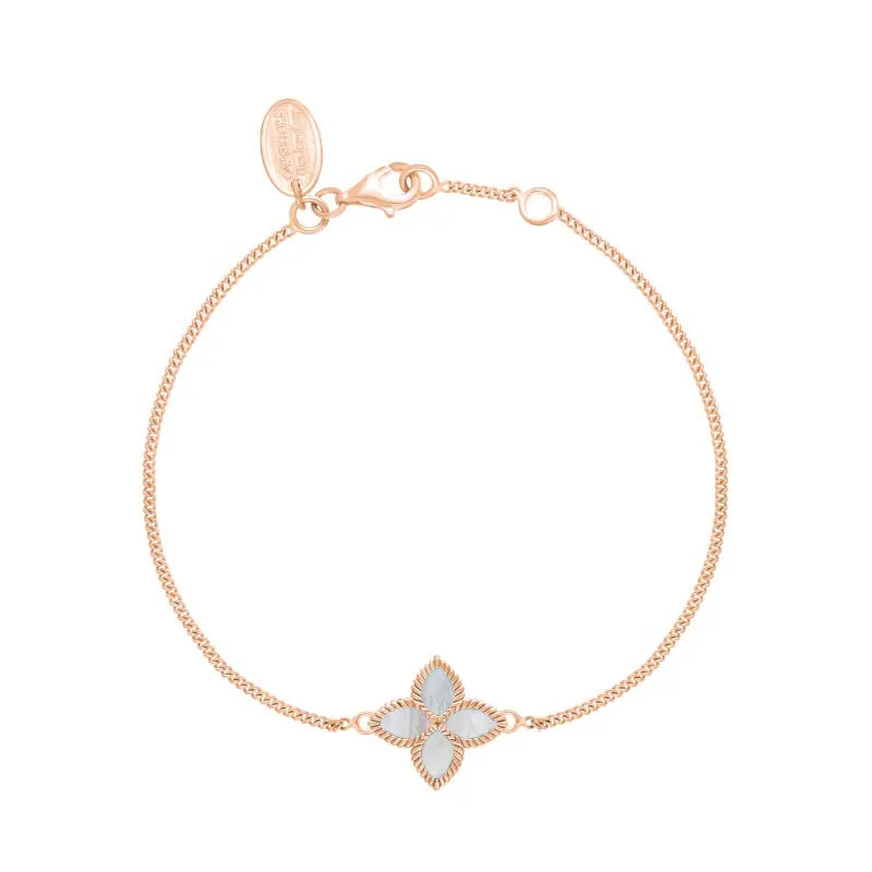 9ct Rose Gold White Mother of Pearl Eden Marquise Flower Bracelet