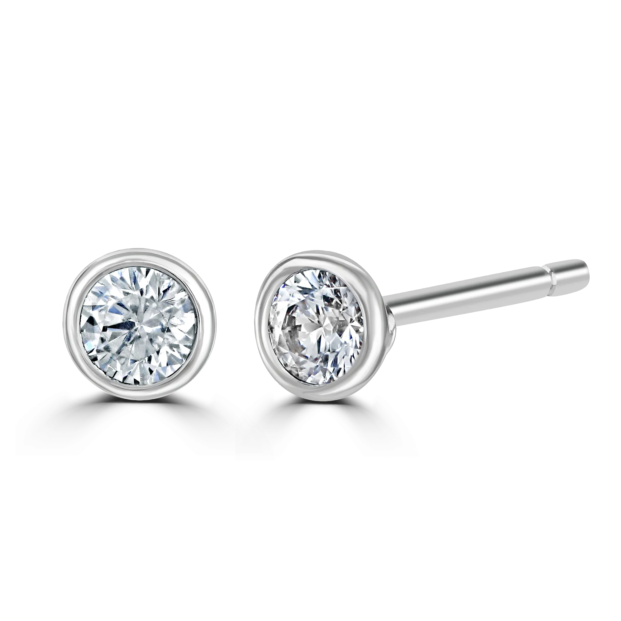 9ct White Gold 0.25ct Diamond Solitaire Stud Earrings