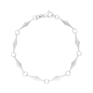 9ct White Gold Rhombus Handmade Bracelet