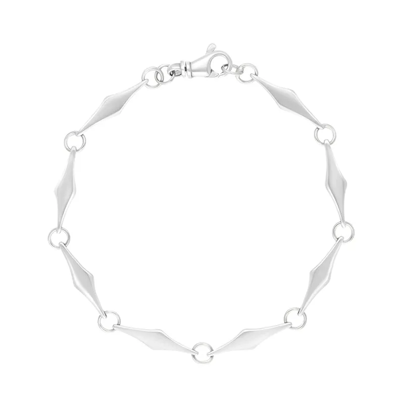 9ct White Gold Rhombus Handmade Bracelet