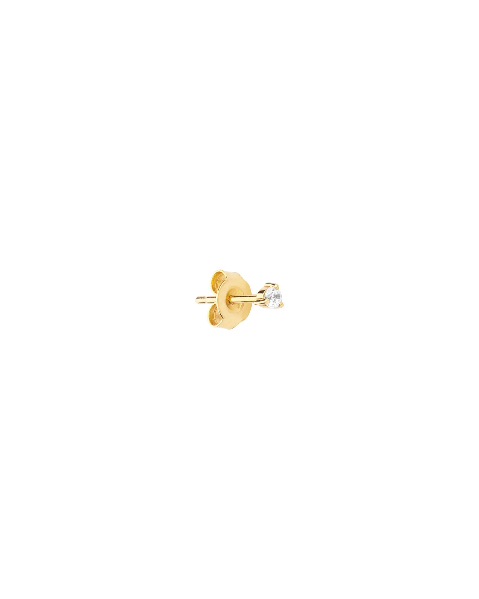 Alba 14K Gold, White Gold or Rose Gold Stud w. Diamond