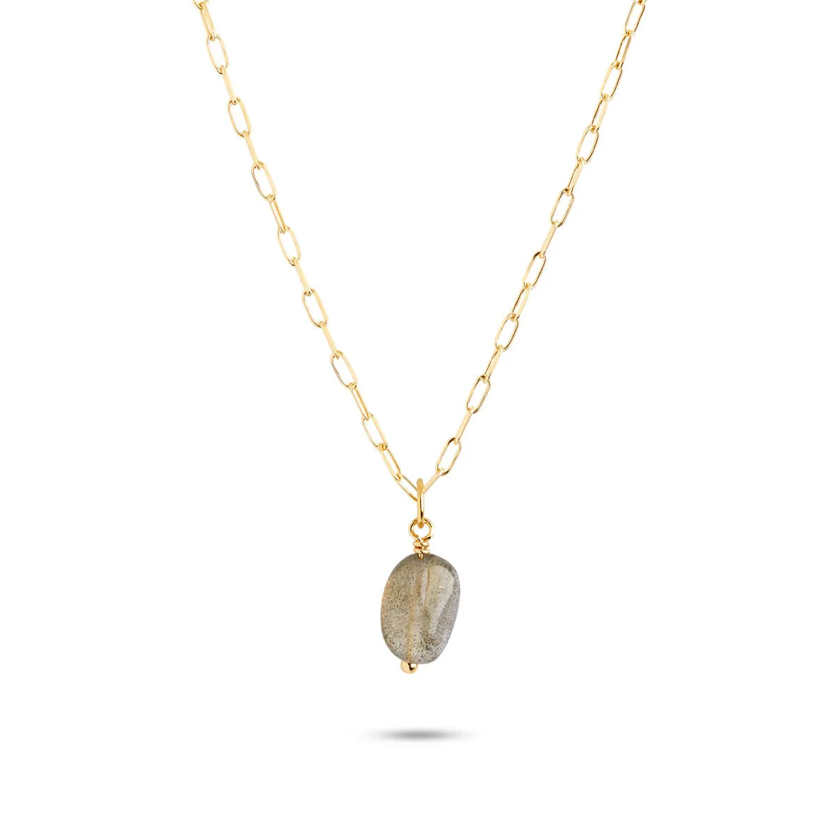 Archive 18K Gold Plated Earring-Pendant w. Laboradorite