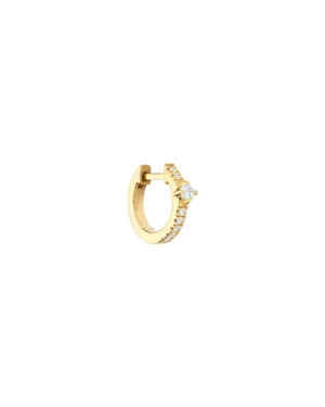 Astra 14K Gold, White Gold or Rose Gold Huggie w. Diamonds