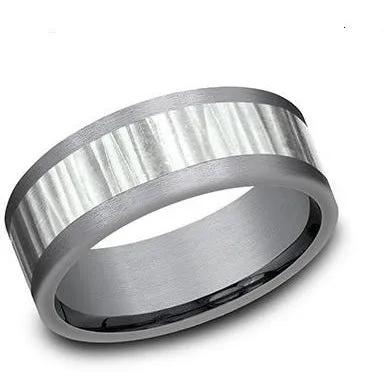 Benchmark 14k White Gold and Tantalum Wedding Band