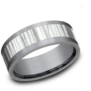 Benchmark 14k White Gold and Tantalum Wedding Band