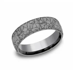 Benchmark 6.5mm Kaleidoscope Pattern Tantalum Wedding Band