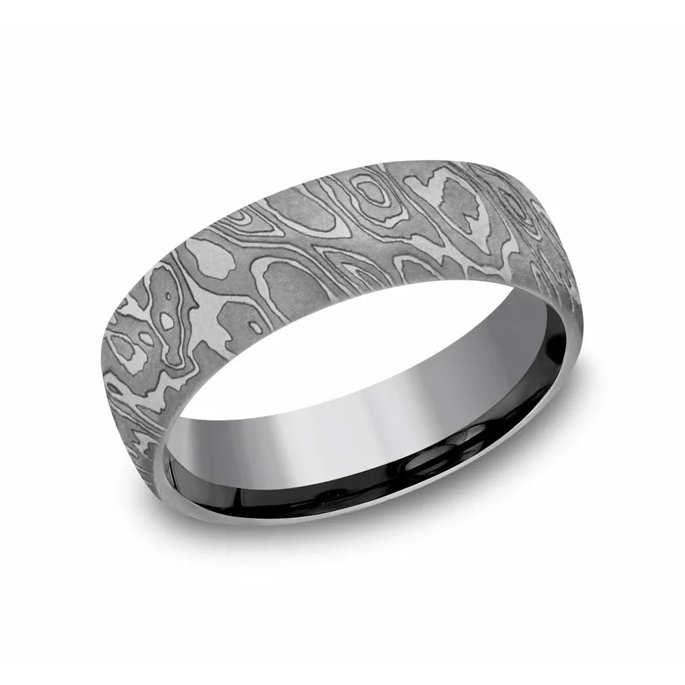 Benchmark 6.5mm Wild Design Tamascus Wedding Band