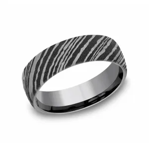Benchmark 6.5mm Wood Grain Tamascus Wedding Band