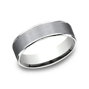 Benchmark Tantalum and 14k White Gold 6.5mm Wedding Band