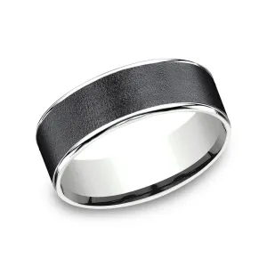 Benchmark Tantalum and 14k White Gold 7.5mm Wedding Band