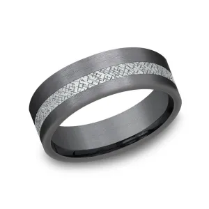 Benchmark Tantalum and 14k White Gold 7mm Wedding Band