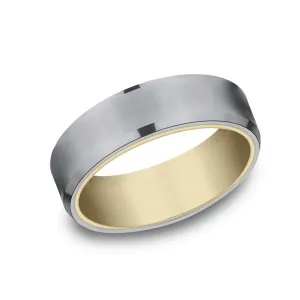 Benchmark Tantalum and 14k Yellow Gold 6.5 mm Wedding Band