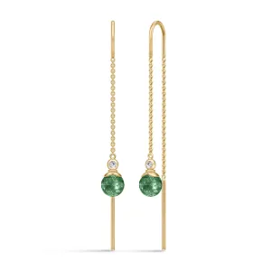 Berry Chain Gold Plated Earrings w. Turmalin Zirconia