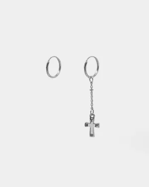 BLESSED TRUTH ROSARY EARRINGS SILVER