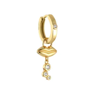 Boca 18K Gold Plated Huggie w. Zirconia