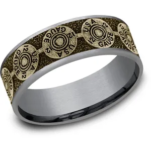 Brook & Branch "The 12 Gauge" 14K Yellow Gold & Tantalum Wedding Band