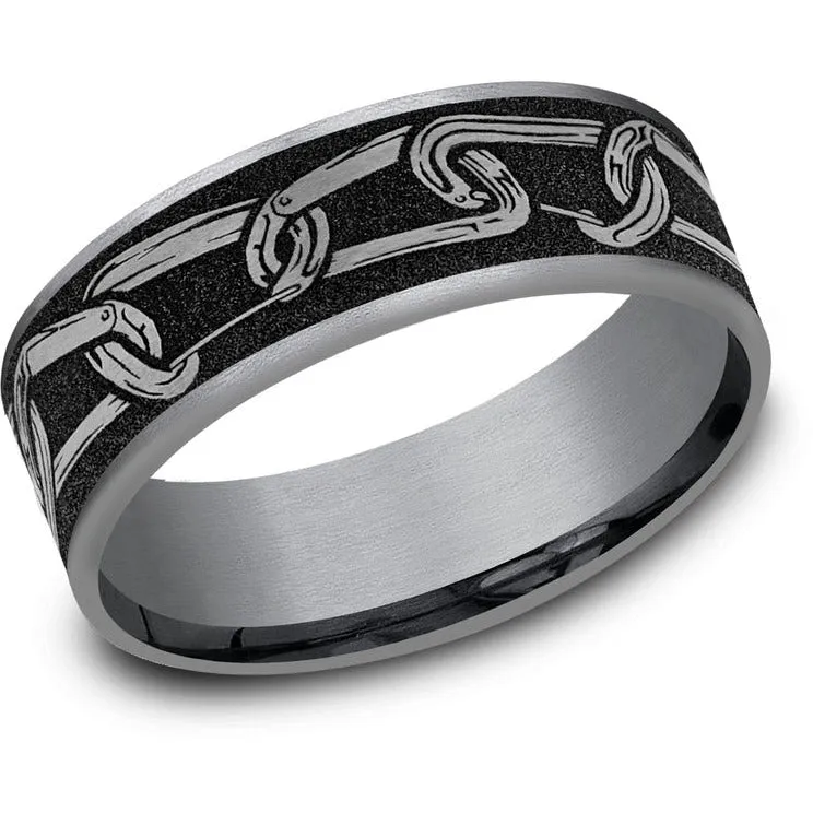 Brook & Branch "The Carabiner" Tantalum & Titanium Wedding Band