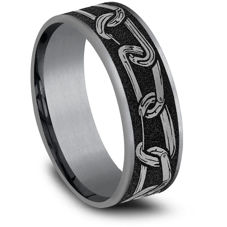 Brook & Branch "The Carabiner" Tantalum & Titanium Wedding Band