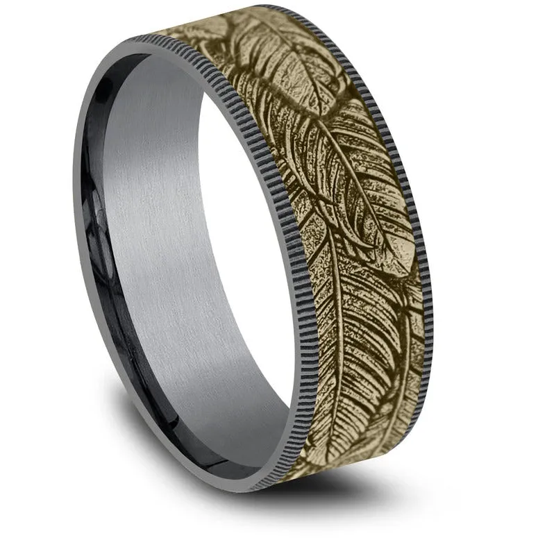 Brook & Branch "The Covey" 14K Yellow Gold & Tantalum Wedding Band