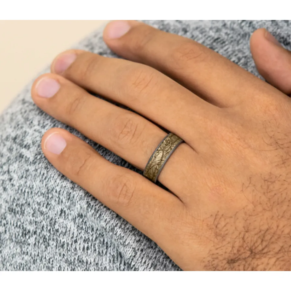 Brook & Branch "The Covey" 14K Yellow Gold & Tantalum Wedding Band