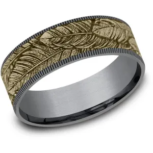 Brook & Branch "The Covey" 14K Yellow Gold & Tantalum Wedding Band
