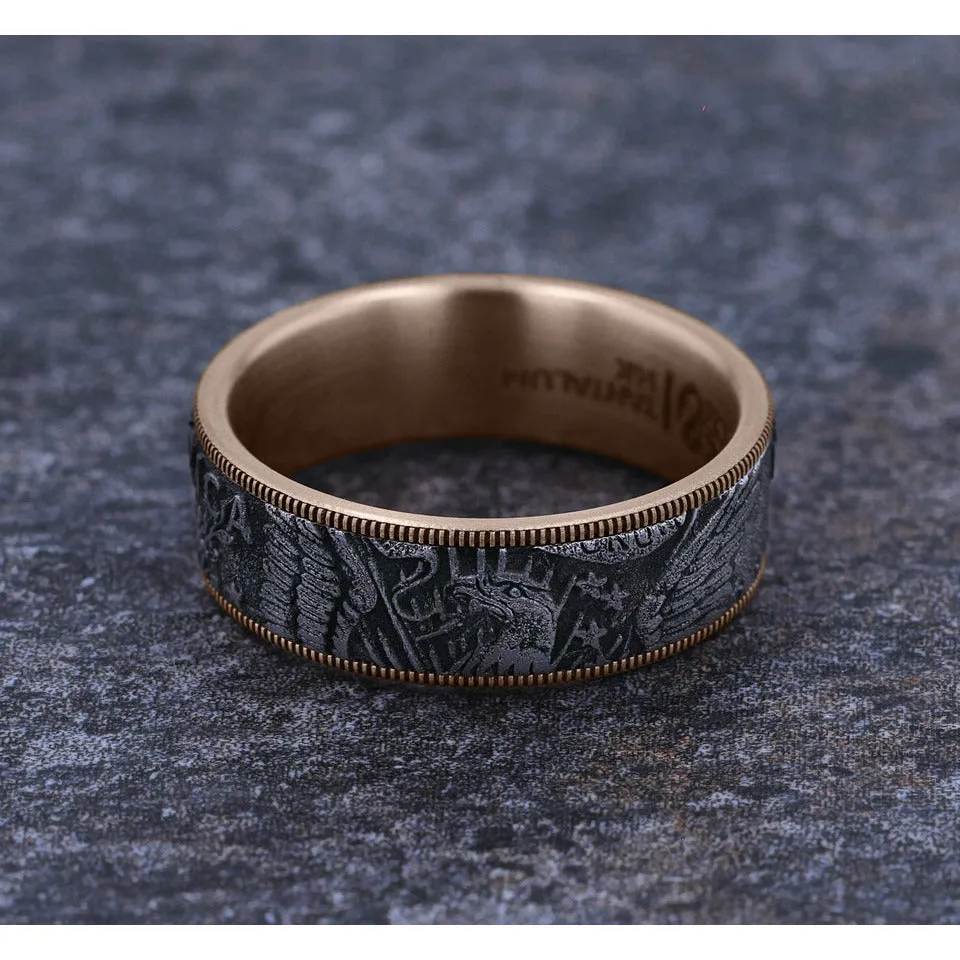 Brook & Branch "The Kennedy" 14K Rose Gold & Tantalum Wedding Band