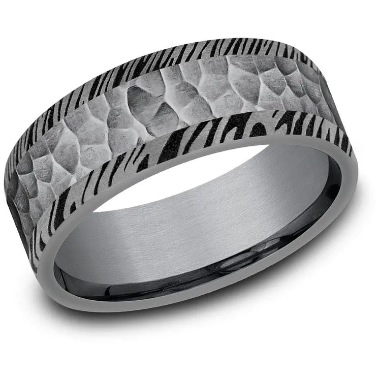 Brook & Branch "The Ledger" Tantalum Hammered Wedding Band