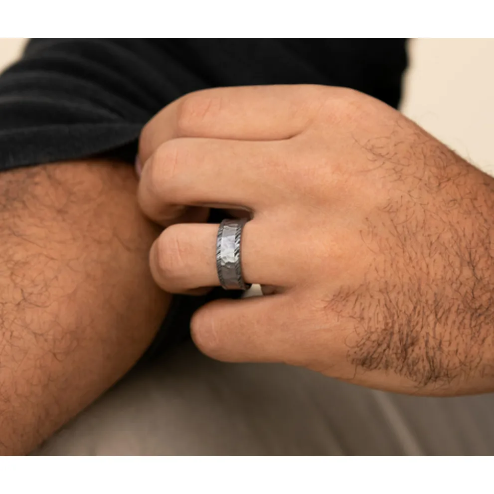 Brook & Branch "The Ledger" Tantalum Hammered Wedding Band