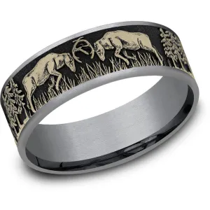 Brook & Branch "The Rut" 14K Yellow Gold & Tantalum Wedding Band