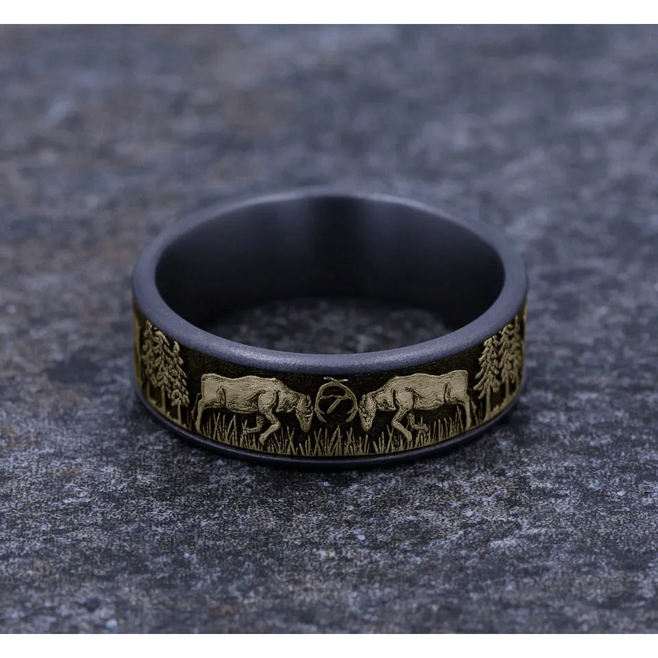 Brook & Branch "The Rut" 14K Yellow Gold & Tantalum Wedding Band