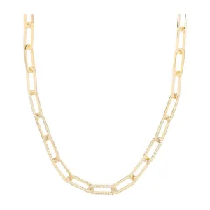 Carrie Pavé  Chain Necklace in White Diamondettes