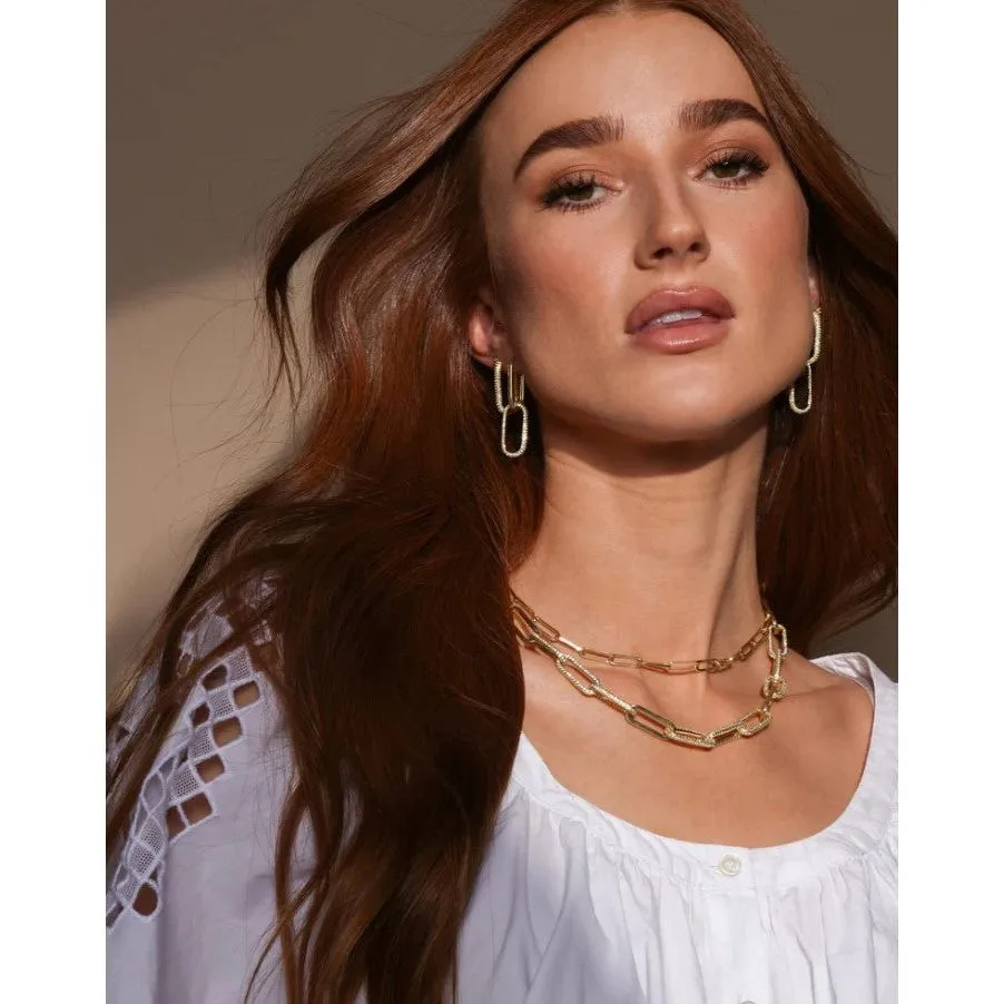 Carrie Pavé  Chain Necklace in White Diamondettes