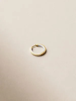 Casablanca 12 White 14K Gold Huggie w. Lab-Grown Diamonds