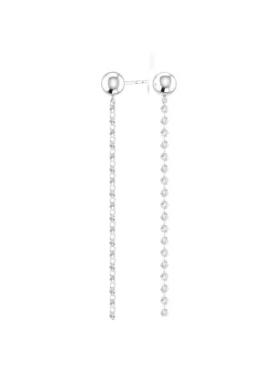 Cascade Nude 18K Whitegold Earrings w. Lab-Grown Diamonds