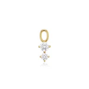Circolo Due 18K Gold Plated Pendant w. Zirconia