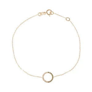Claire 18K Gold Bracelet w. Green & White Diamonds