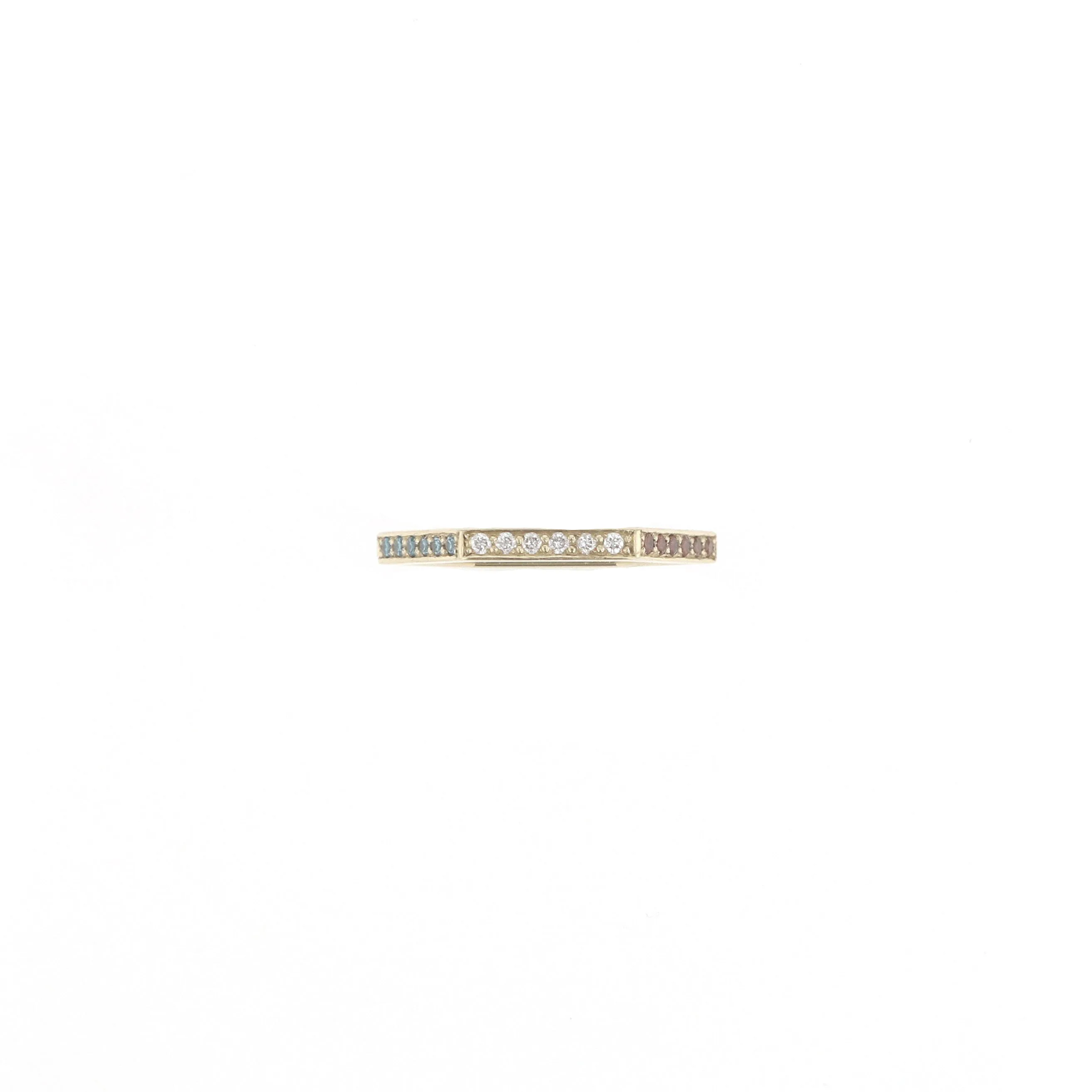 Classic Hexagon 14K Gold Ring w. Diamonds