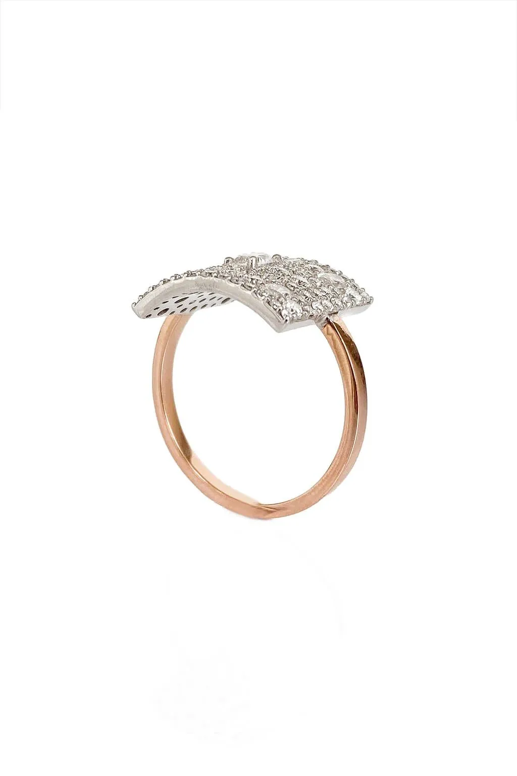 Classic Wife 18K Rosegold & Whitegold Ring w. Diamonds