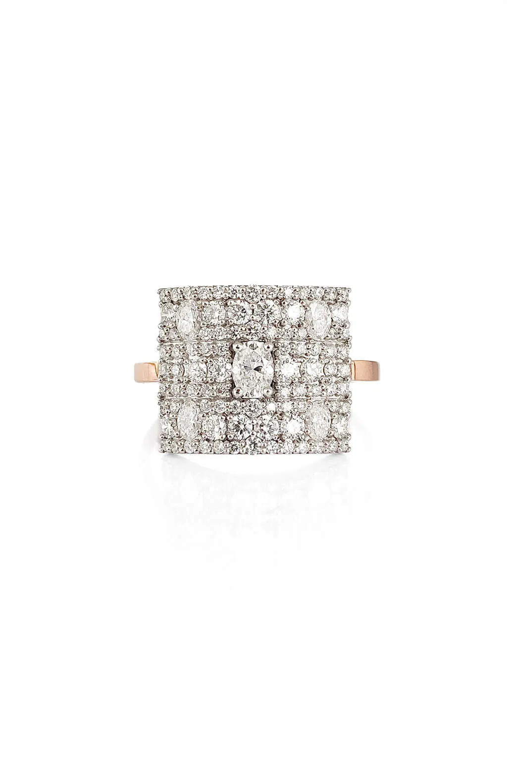 Classic Wife 18K Rosegold & Whitegold Ring w. Diamonds